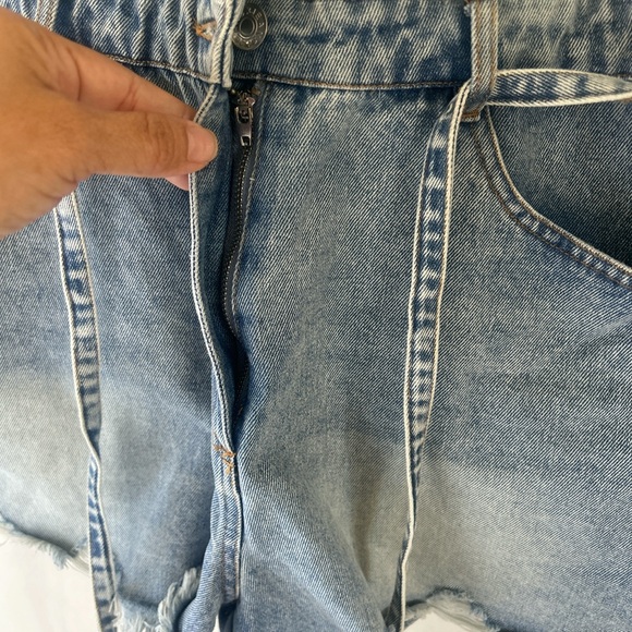 Vince Light Blue Denim Sleeveless Romper with Tie Waist - Picture 6 of 16